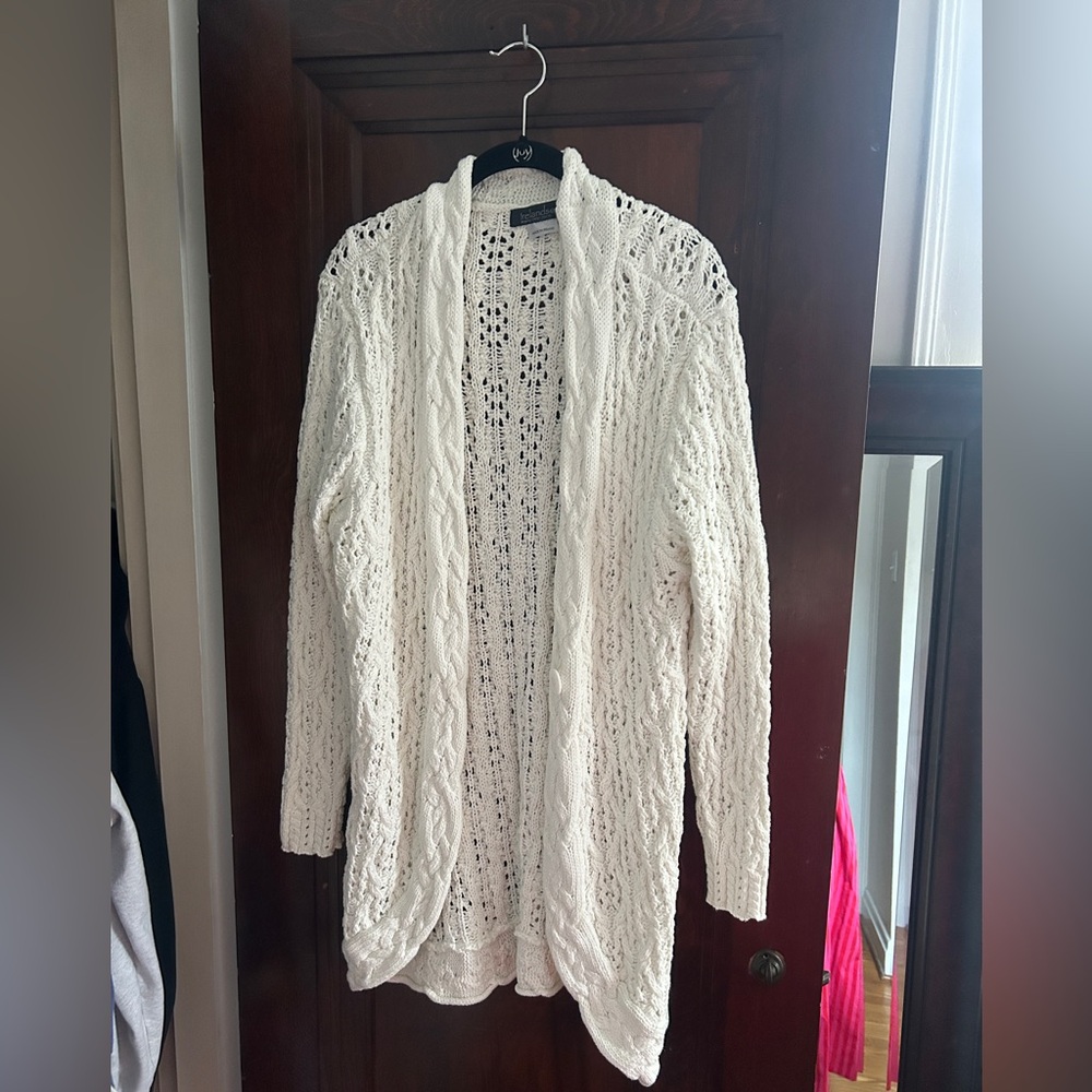 Elegant White Open-Front Cardigan